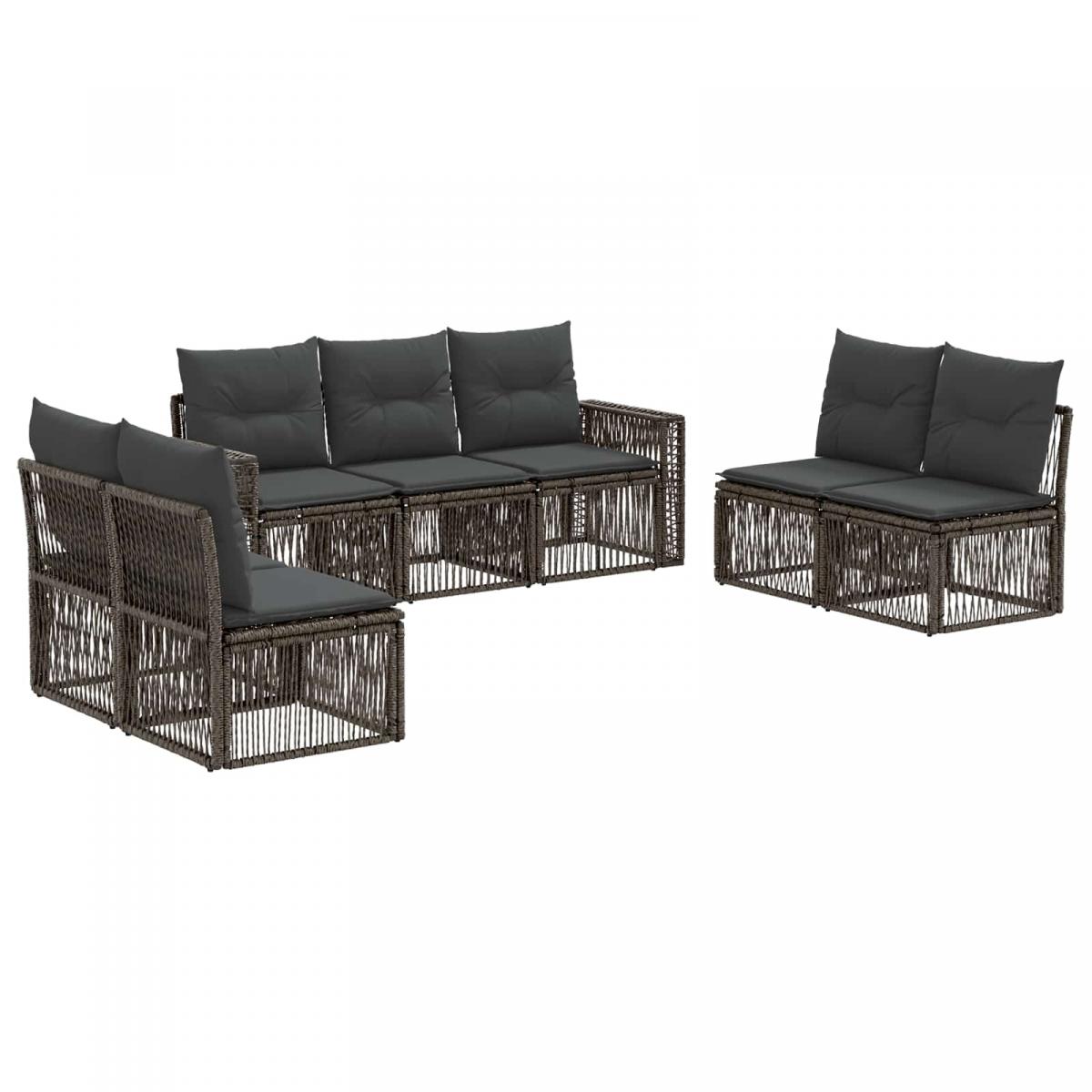 Conjunto de sofás de jardín 7 uds. Gris y Gris Oscuro