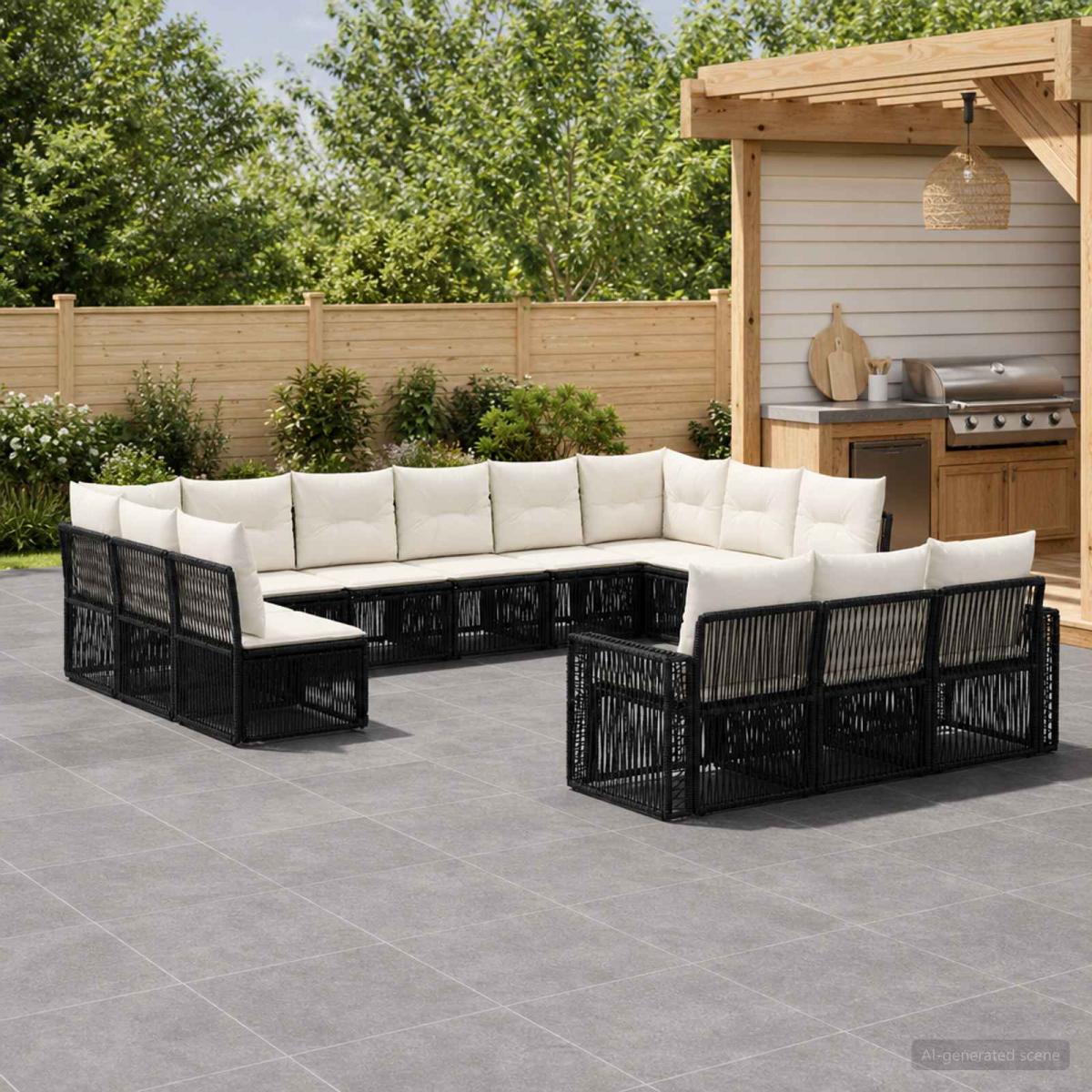 Conjunto de sofás de jardín 13 uds