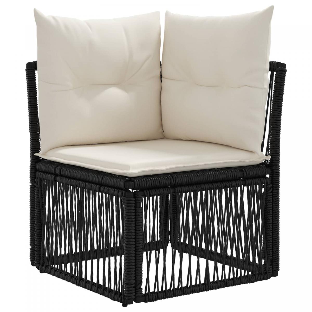 Conjunto de sofás de jardín 13 uds. Negro y Blanco Crema