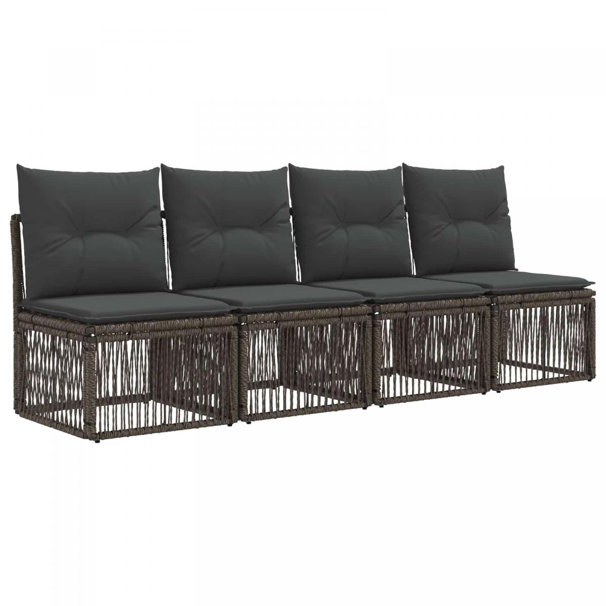 Conjunto de sofás de jardín 11 uds. Beige y Gris Claro