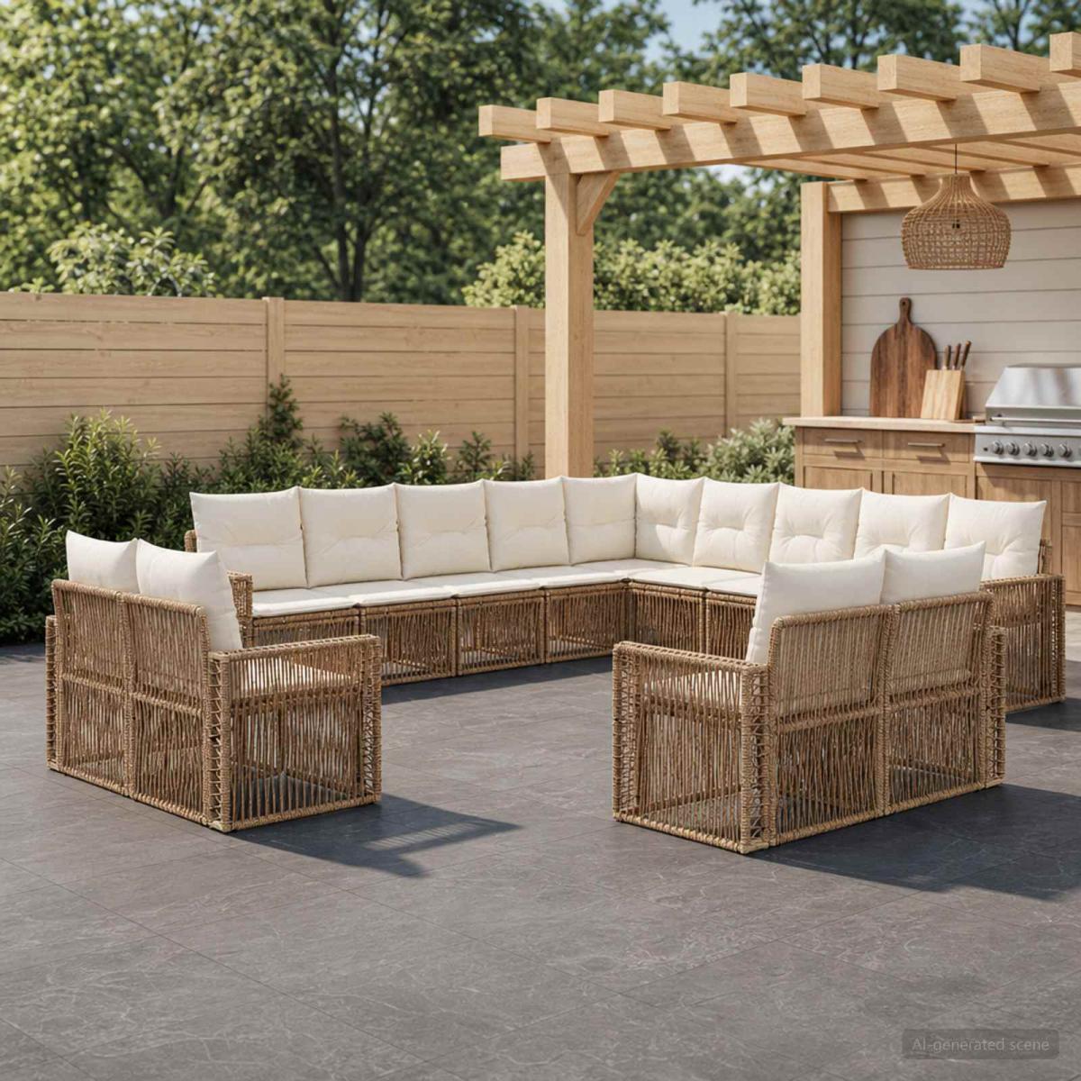 Conjunto de sofás de jardín 13 uds