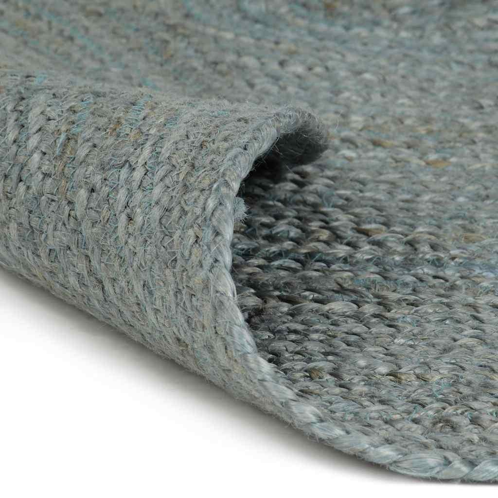 Alfombra de yute tejida a mano redonda verde oliva 120 cm