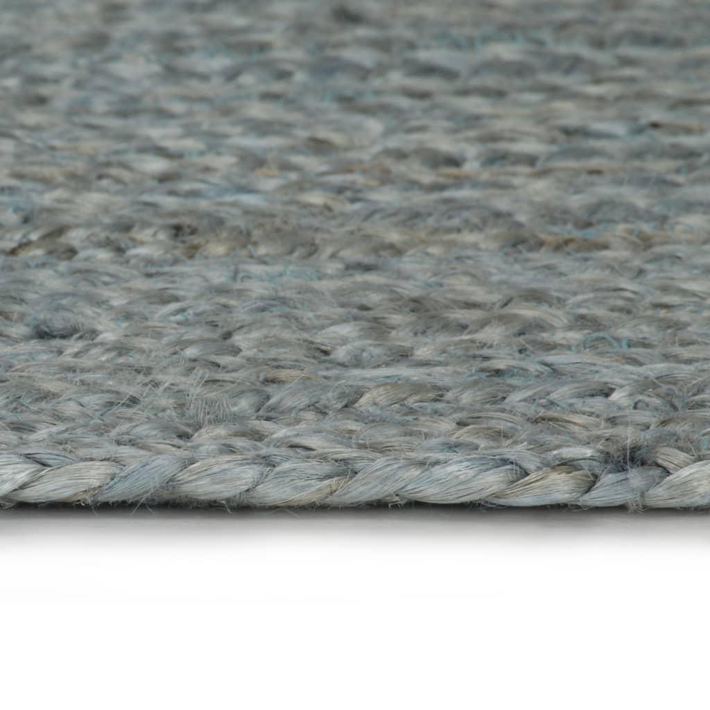 Alfombra de yute tejida a mano redonda verde oliva 120 cm