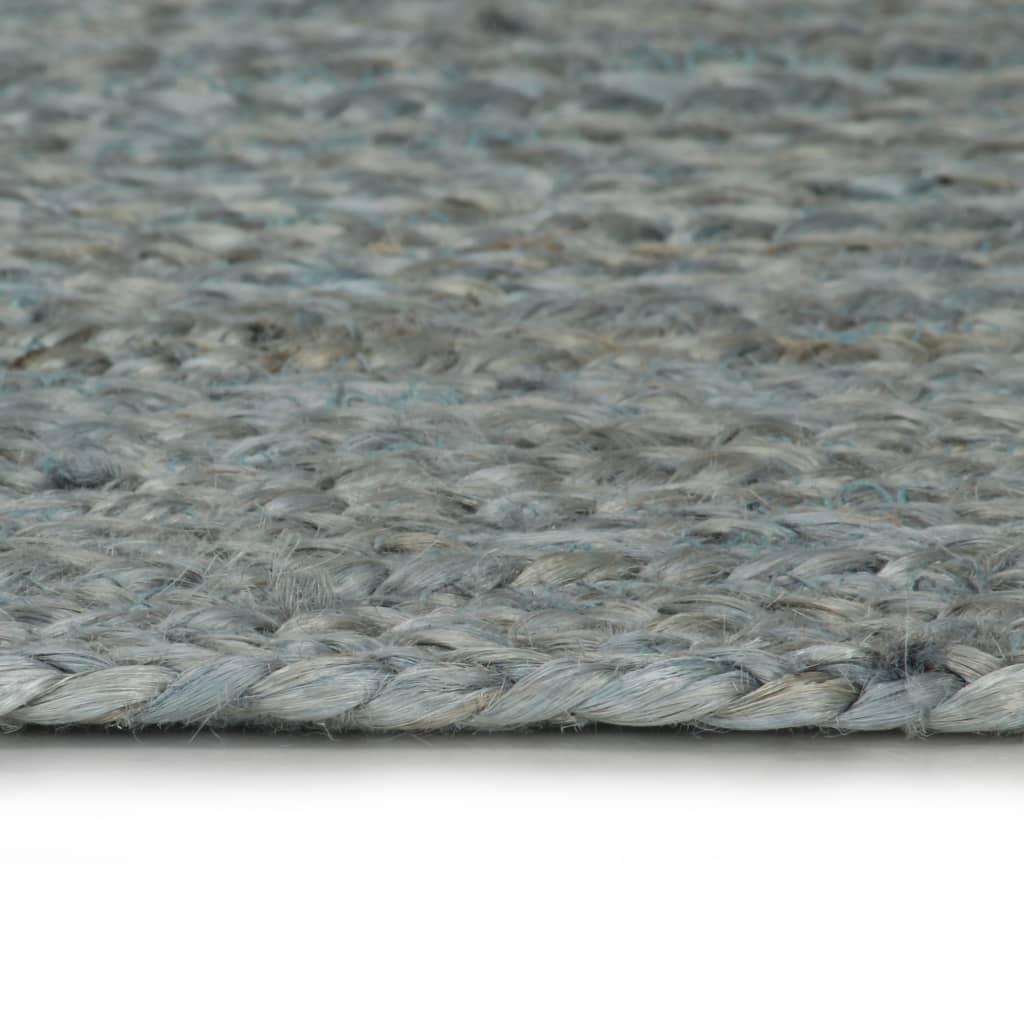 Alfombra de yute tejida a mano redonda verde oliva 120 cm