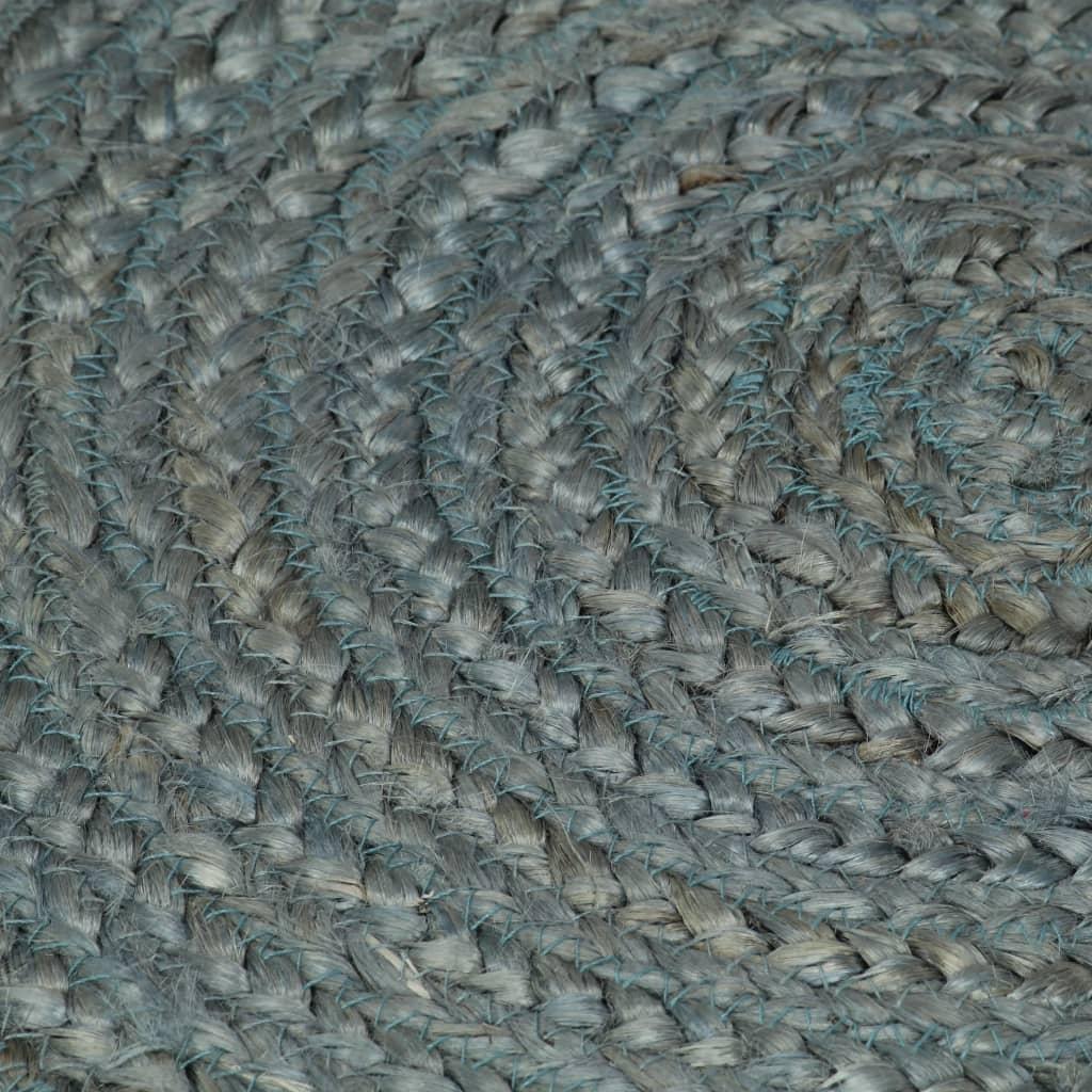 Alfombra de yute tejida a mano redonda verde oliva 120 cm