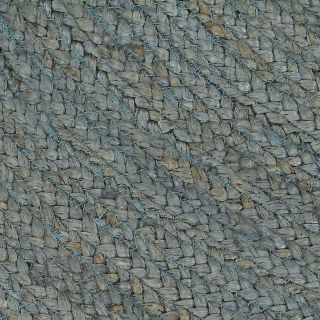 Alfombra de yute tejida a mano redonda verde oliva 120 cm