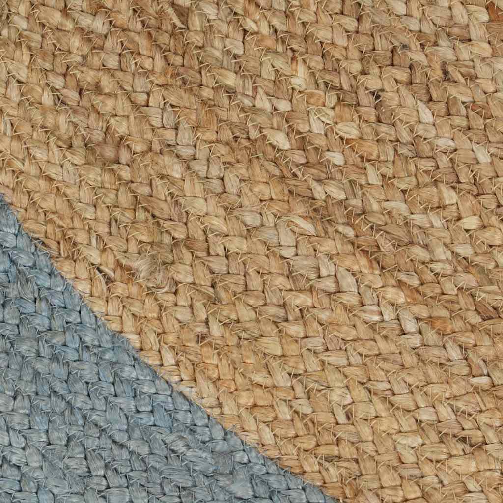 Alfombra hecha a mano de yute con borde verde oliva 240 cm