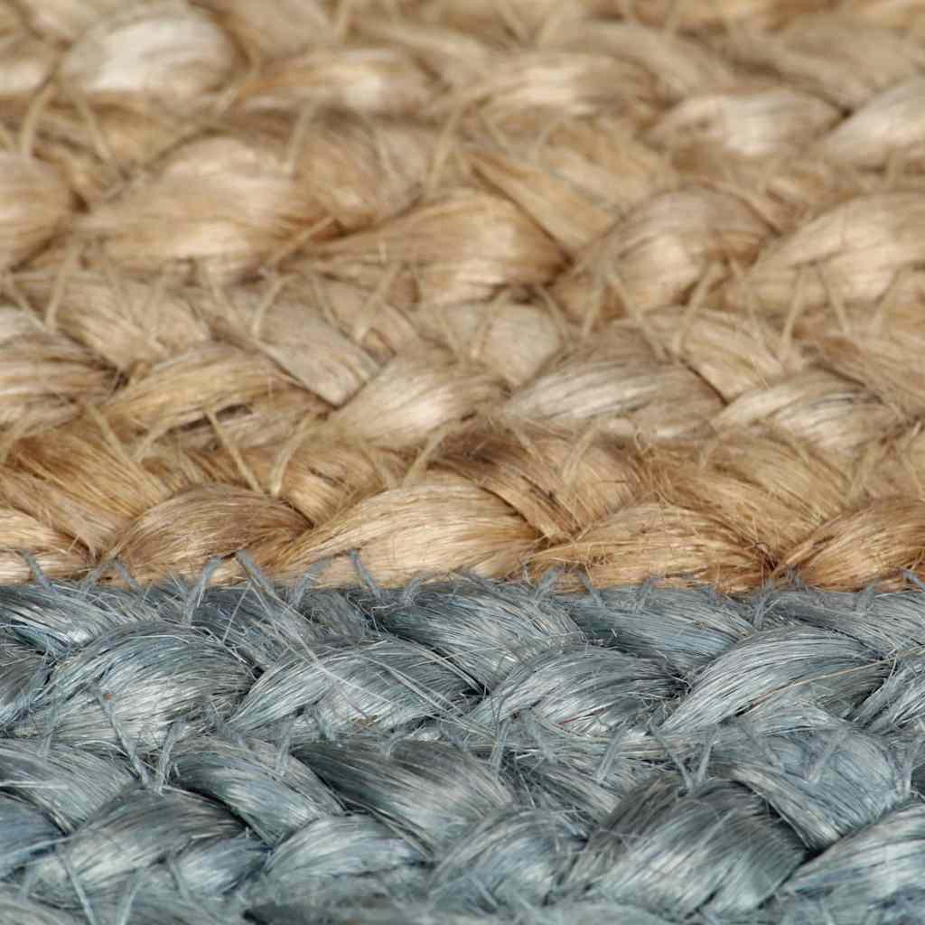 Alfombra hecha a mano de yute con borde verde oliva 240 cm