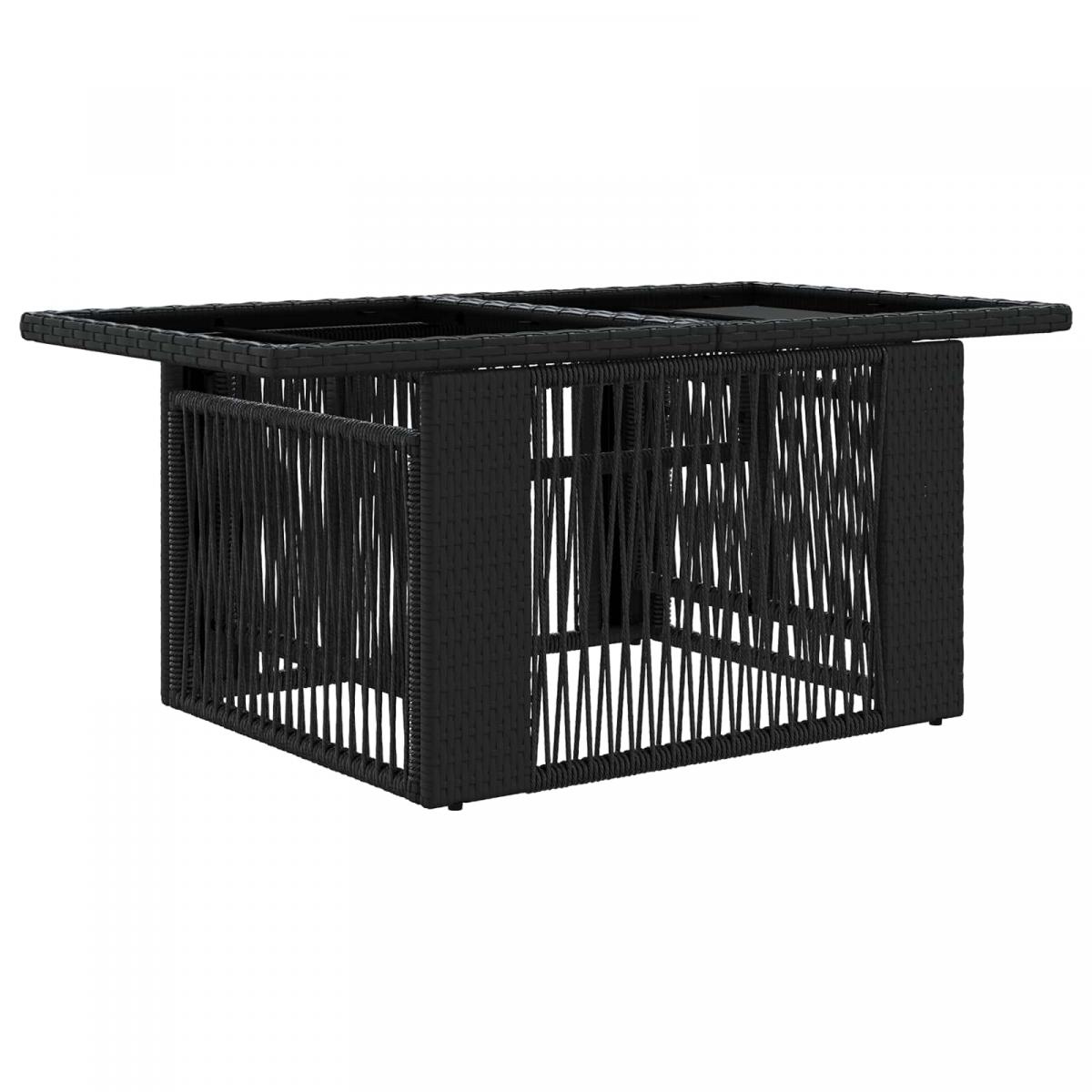 Conjunto de sofás de jardín 7 uds. 6 plaza Negro y Blanco Crema