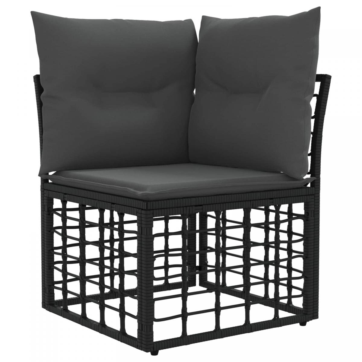 Conjunto de sofás de exterior 12 uds. Negro y Gris oscuro