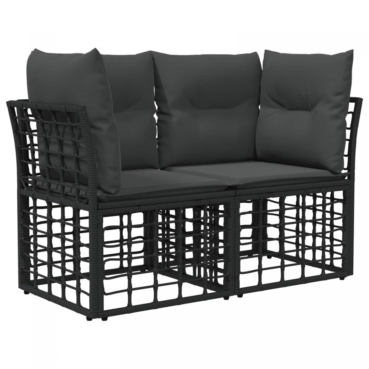 Conjunto de sofás de exterior 12 uds. Negro y Gris oscuro