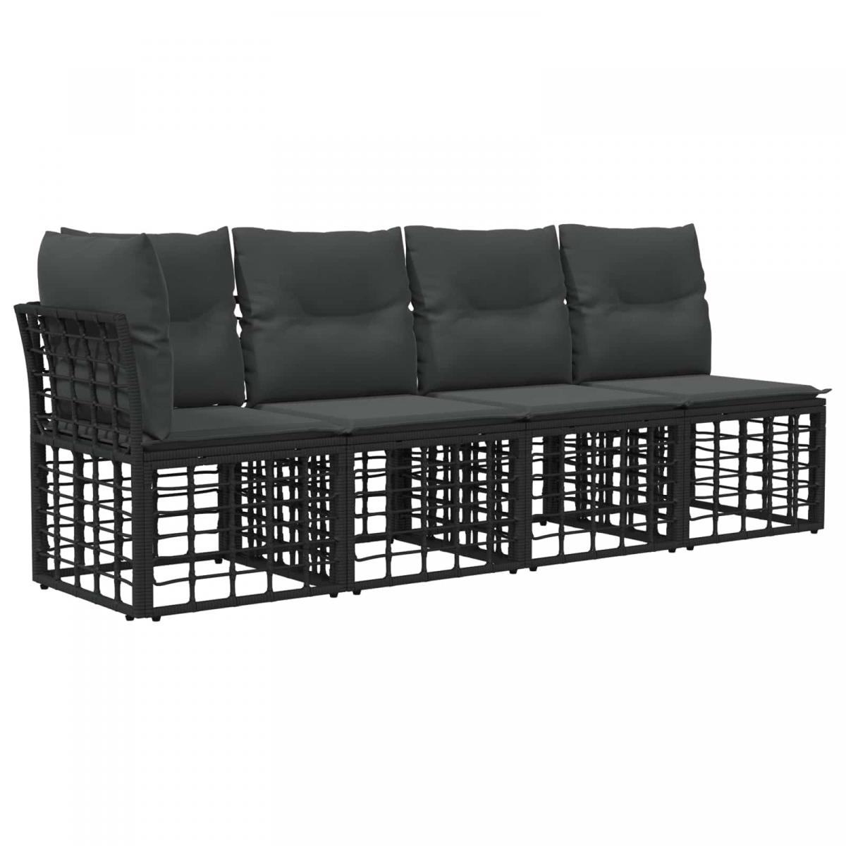 Conjunto de sofás de exterior 12 uds. Negro y Gris oscuro