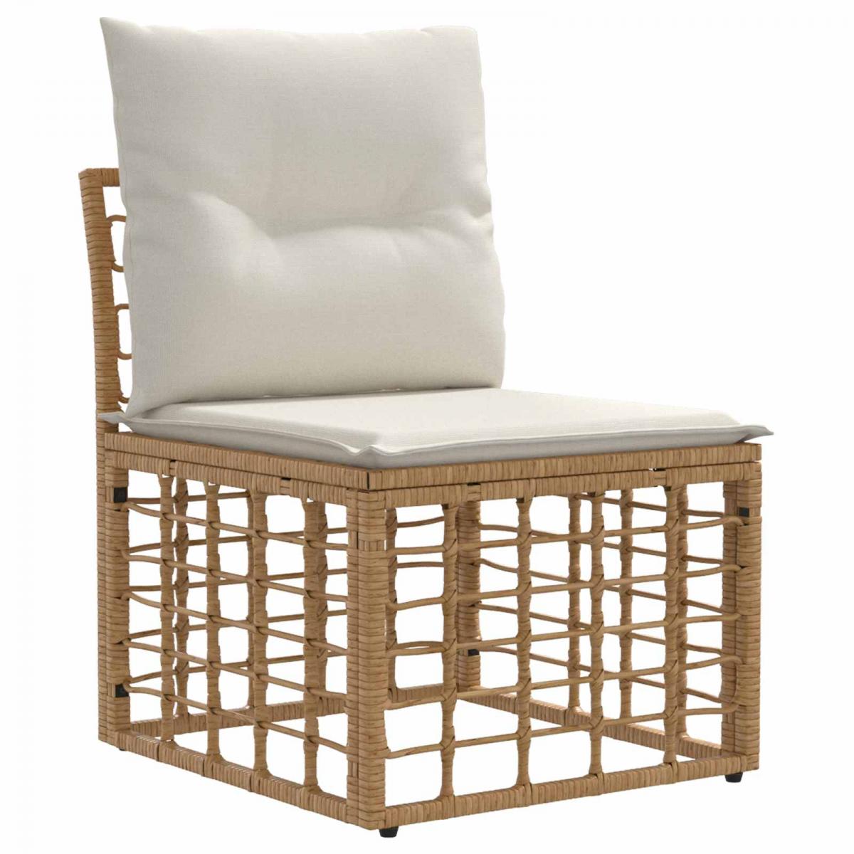 Conjunto de sofás de exterior 13 uds. Natural y Crema Poliéster
