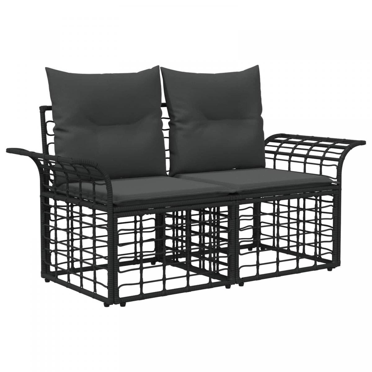 Conjunto de sofás de jardín 13 pcs Negro y Gris oscuro