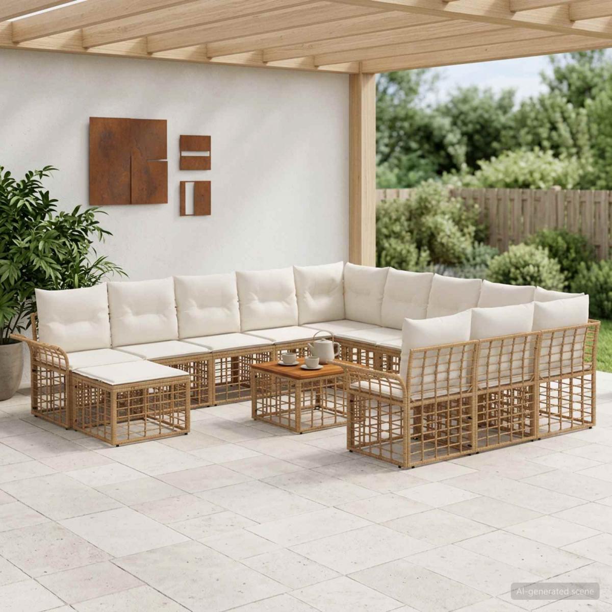 Conjunto de sofás de jardín 13 uds