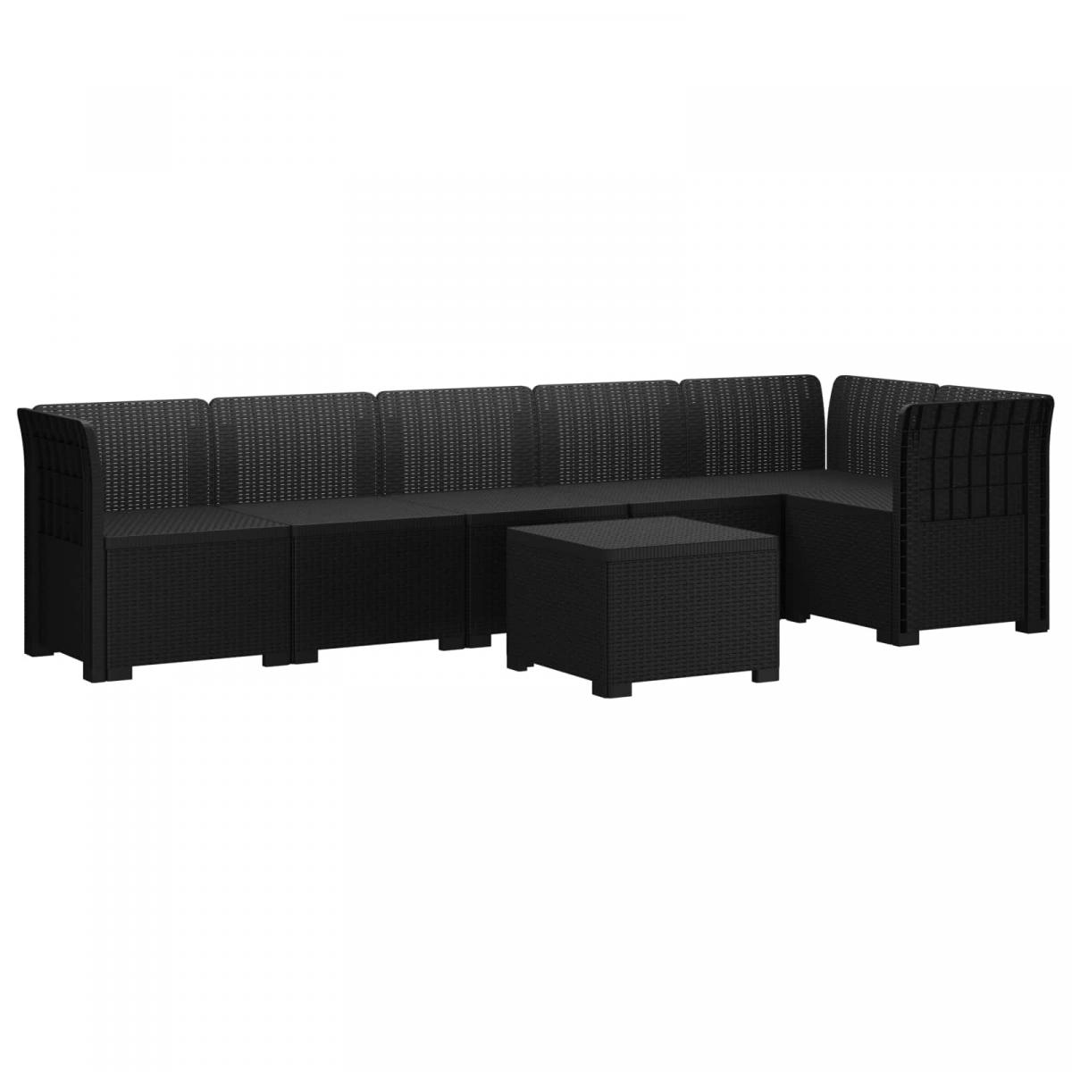 Sofá de Jardín para 6 Personas Estilo Rattan PP