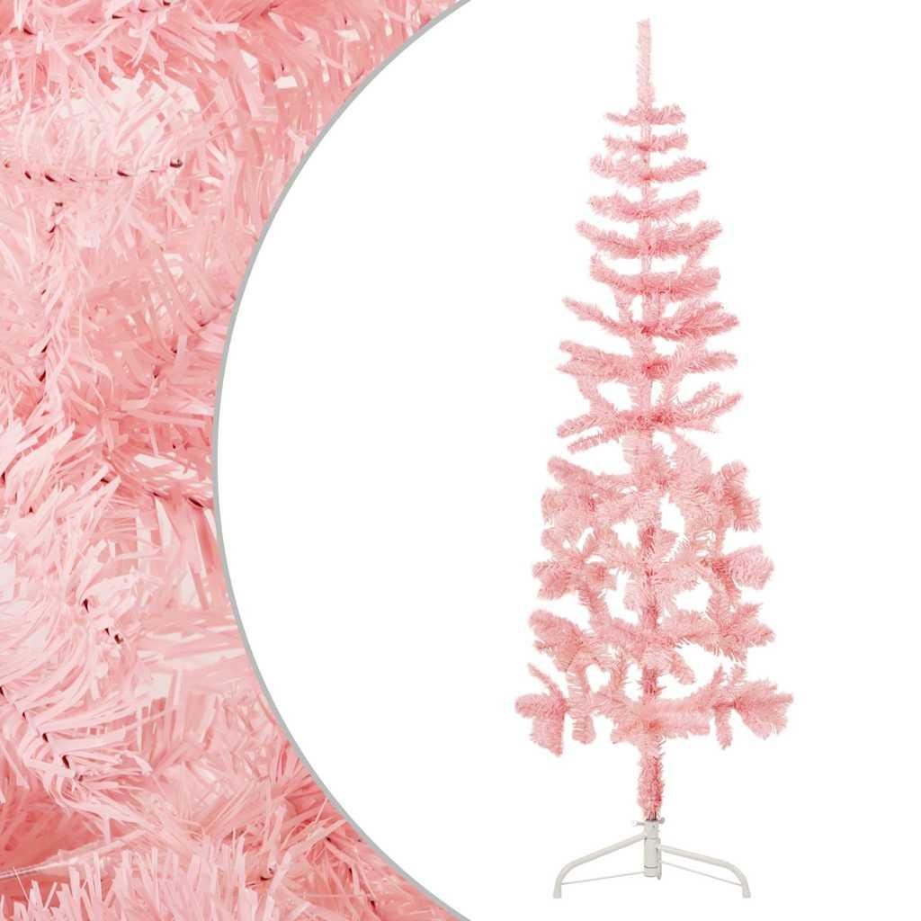 Medio árbol de Navidad artificial con soporte