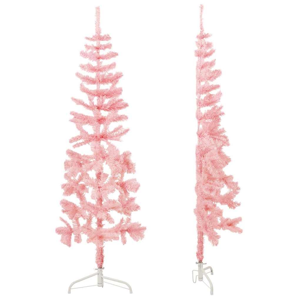 Medio árbol de Navidad artificial con soporte