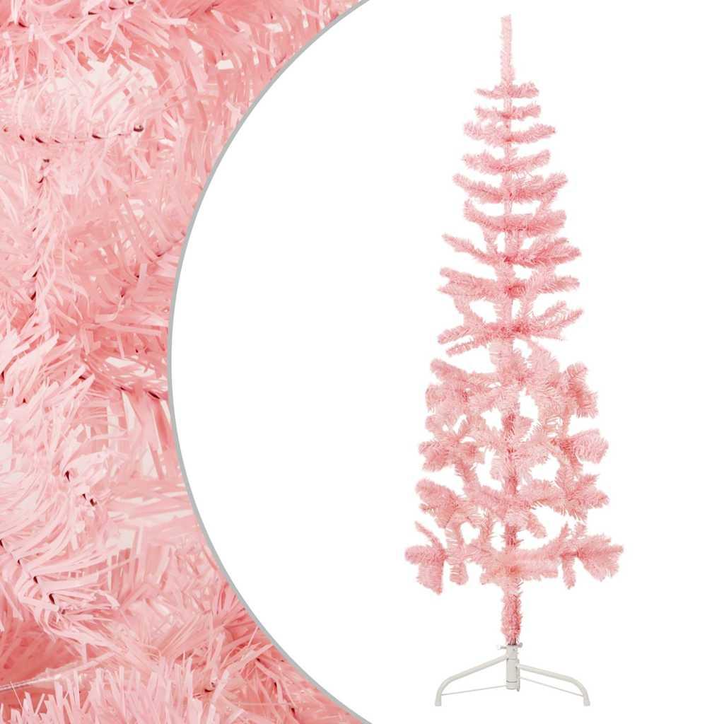 Medio árbol de Navidad artificial con soporte