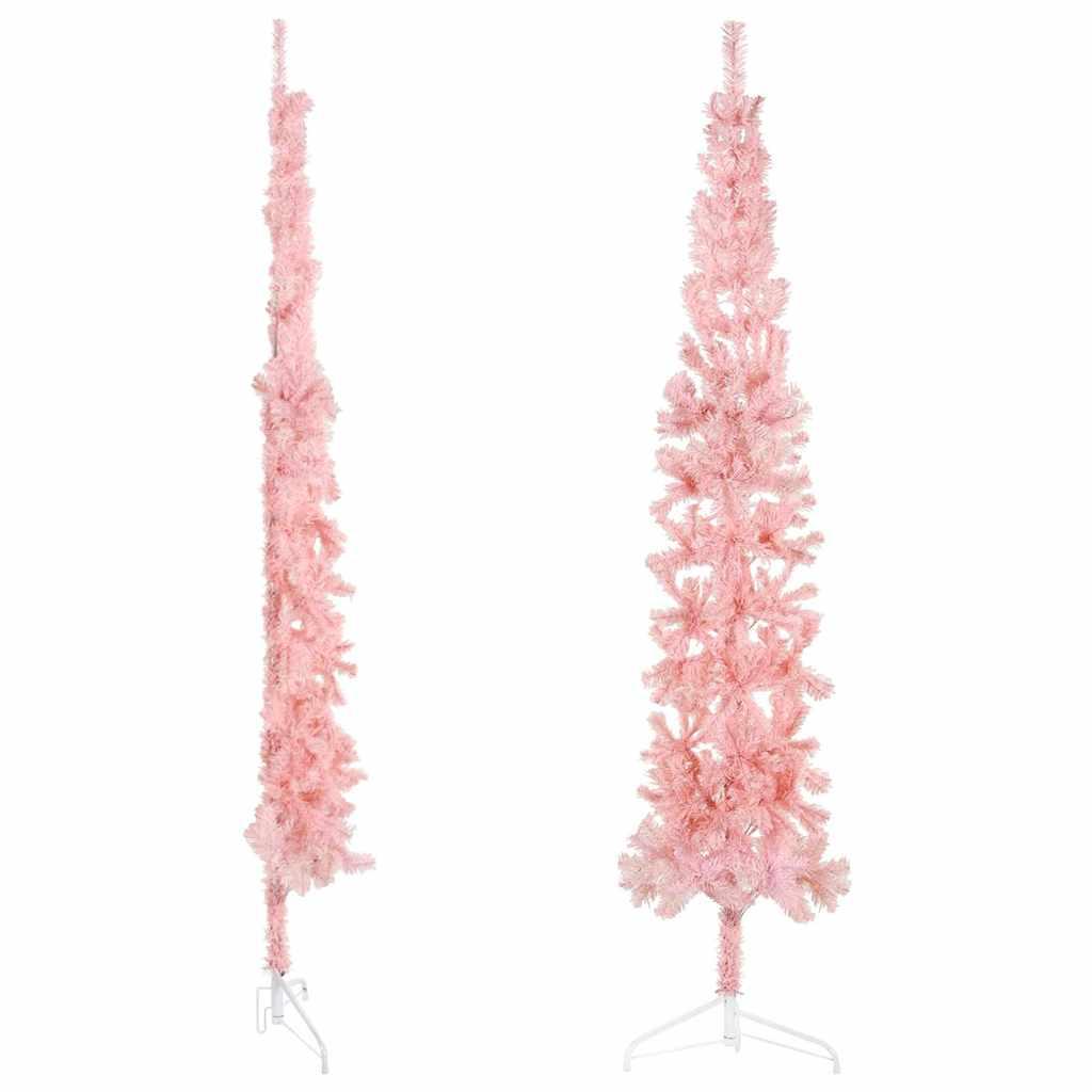 Medio árbol de Navidad artificial con soporte