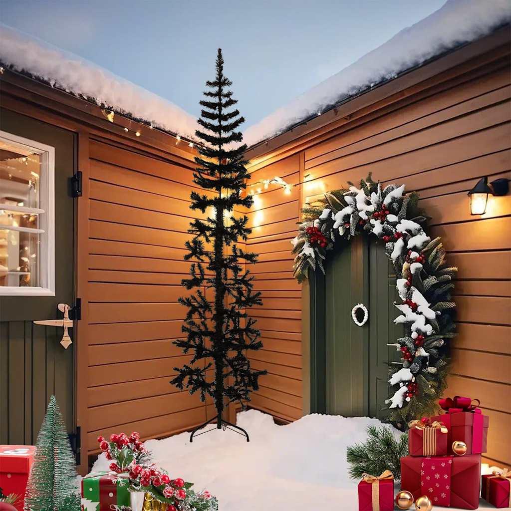 Medio árbol de Navidad artificial con soporte