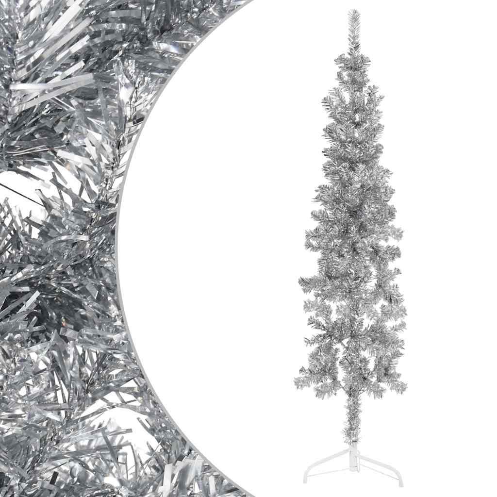 Medio árbol de Navidad artificial con soporte