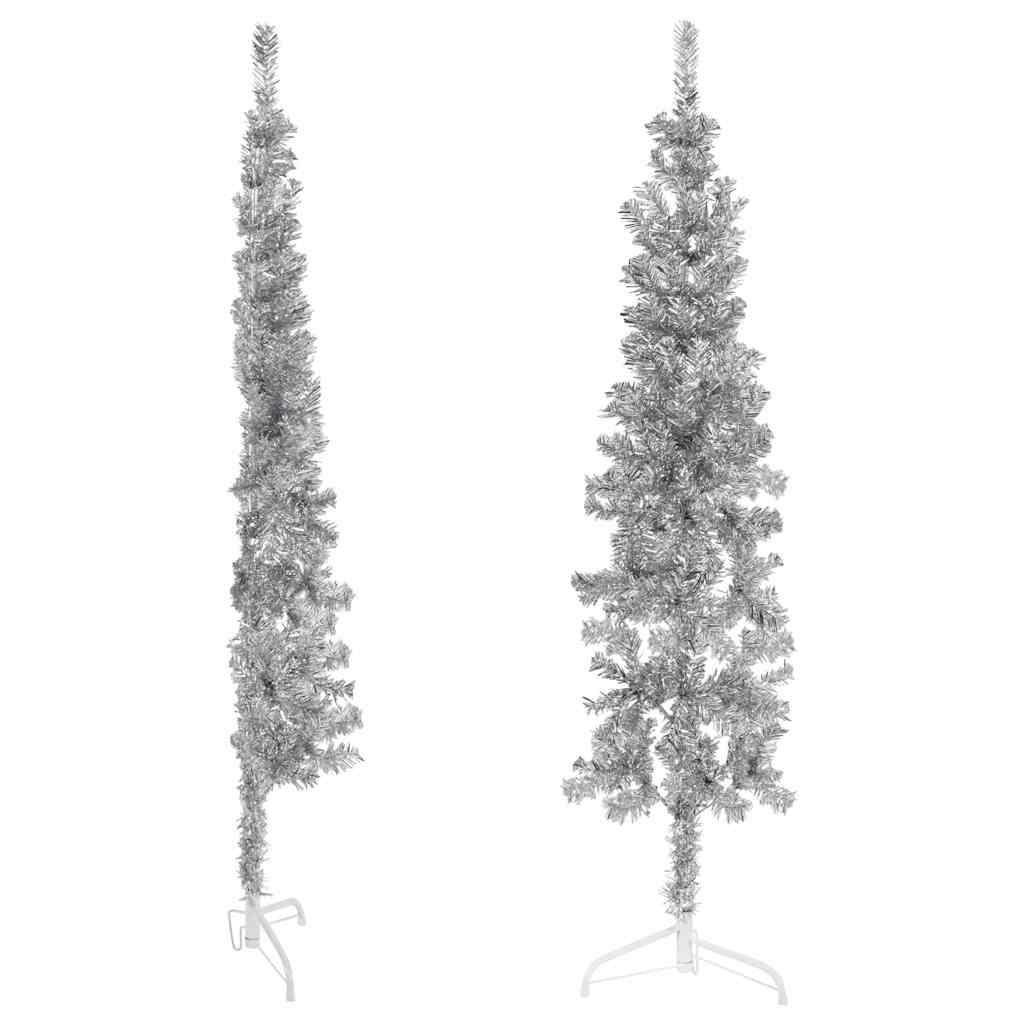 Medio árbol de Navidad artificial con soporte