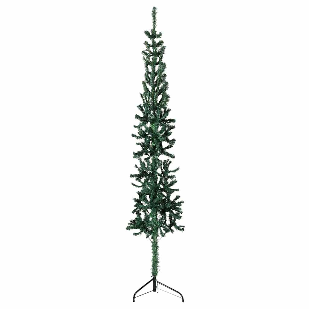Medio árbol de Navidad artificial con soporte