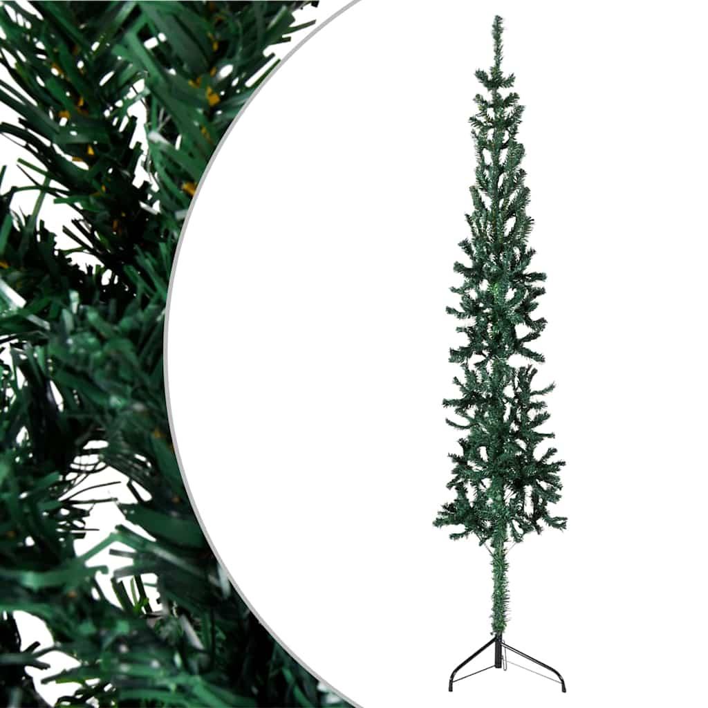Medio árbol de Navidad artificial con soporte