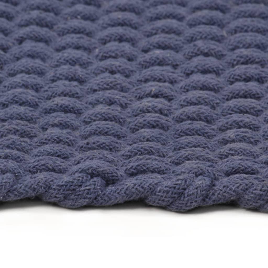 Alfombra rectangular algodón azul marino 160x230 cm