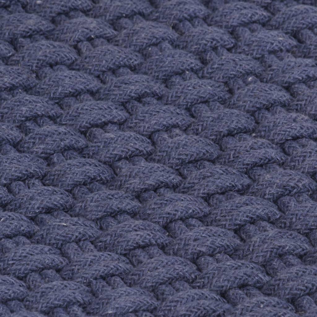 Alfombra rectangular algodón azul marino 160x230 cm