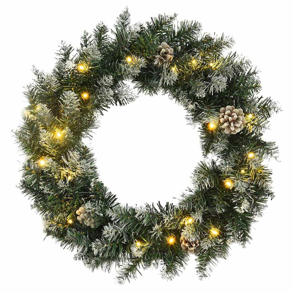 Corona de Navidad con luces LED PVC