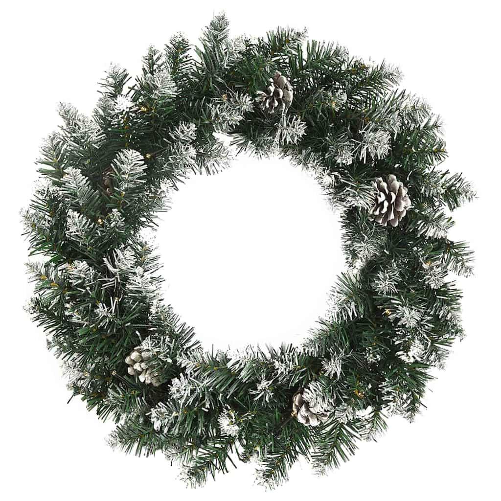 Corona de Navidad con luces LED PVC