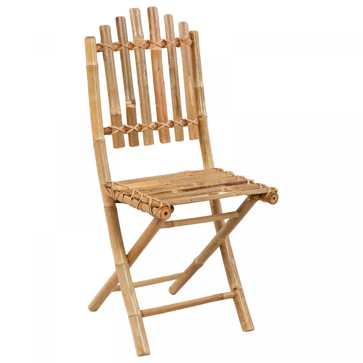 Juego de comedor de jardín plegable 3 uds. Natural Bambú