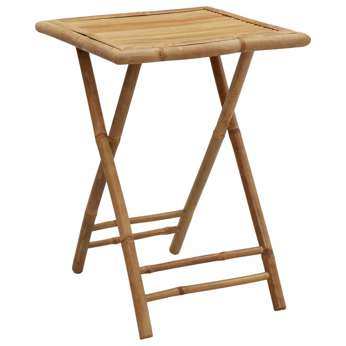 Juego de comedor de jardín plegable 3 uds. Natural Bambú