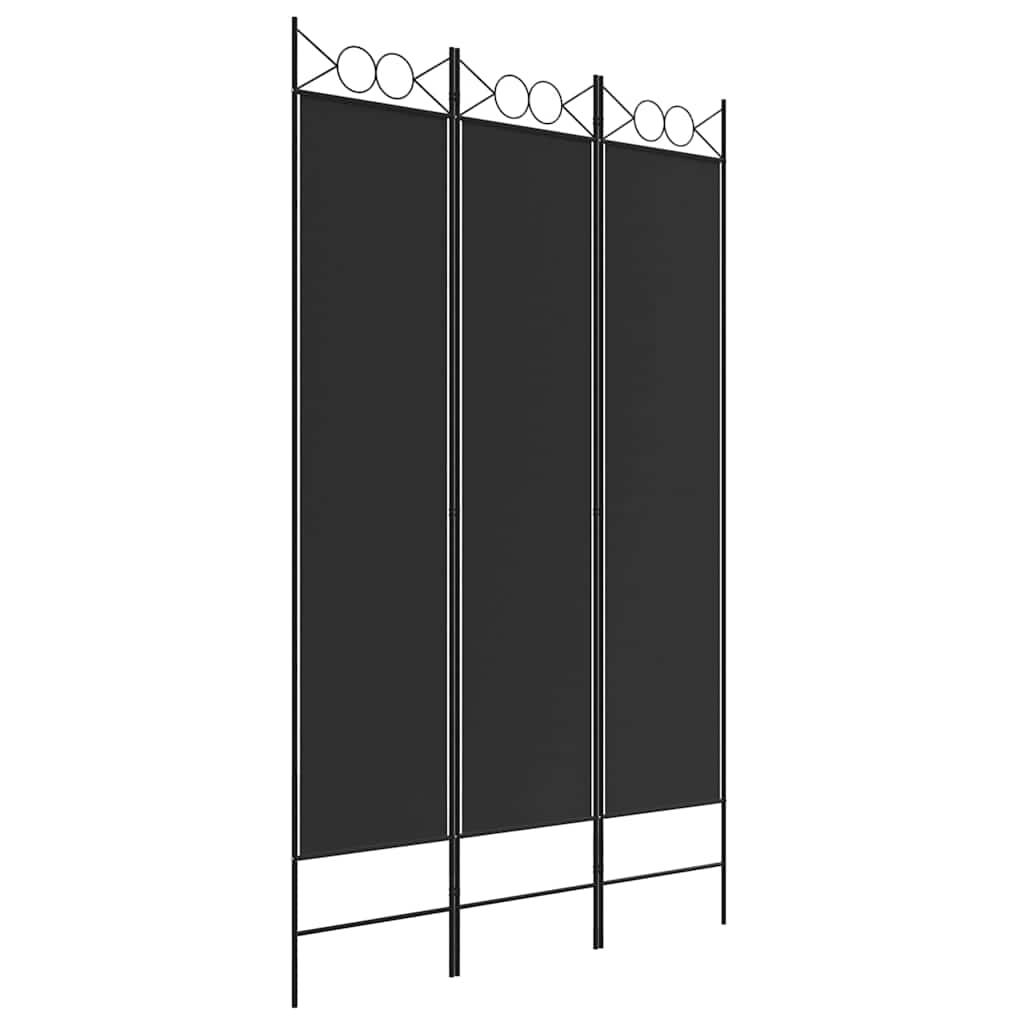 Biombo divisor de 3 paneles de tela gris antracita 120x220 cm