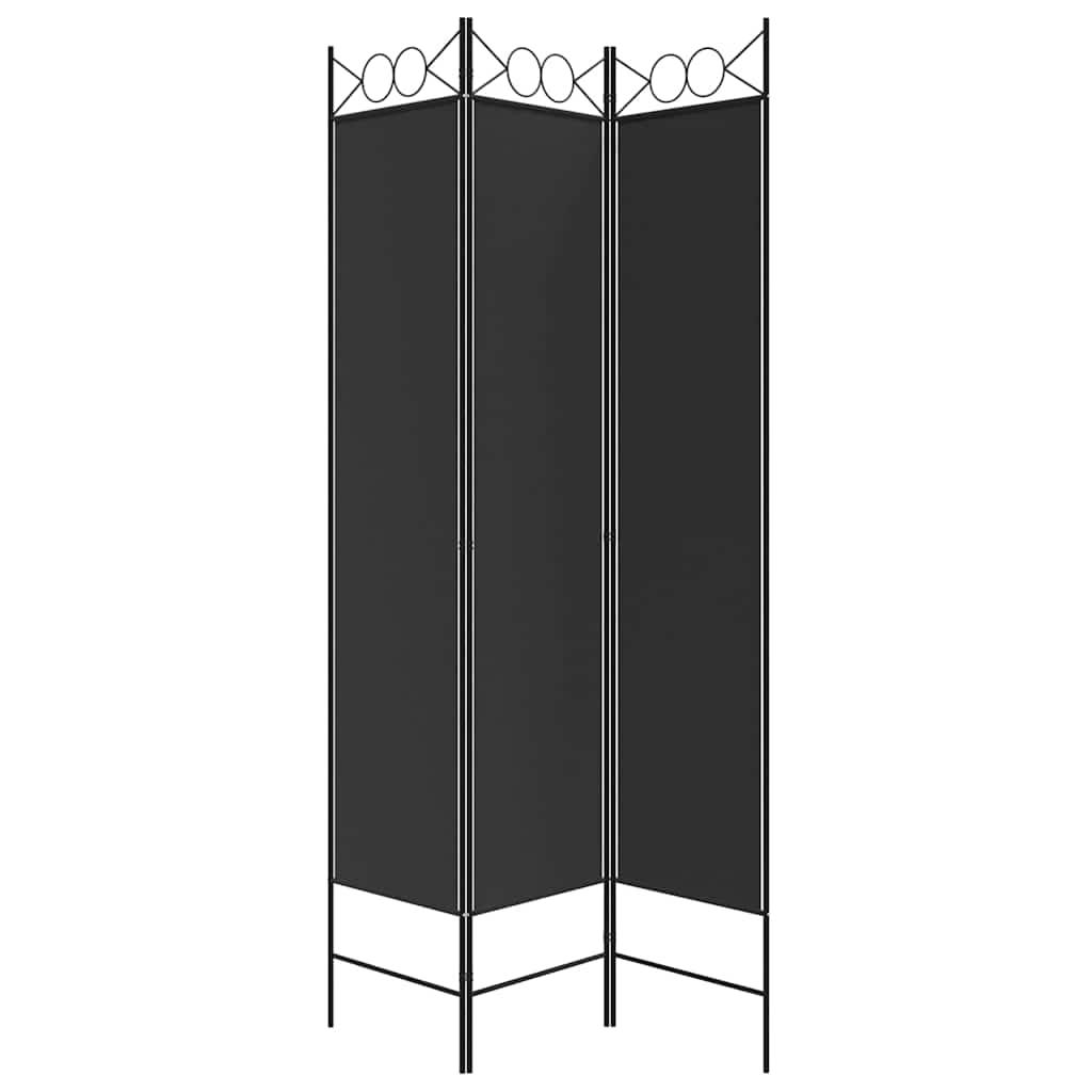 Biombo divisor de 3 paneles de tela gris antracita 120x220 cm