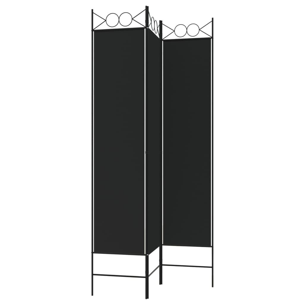 Biombo divisor de 3 paneles de tela gris antracita 120x220 cm