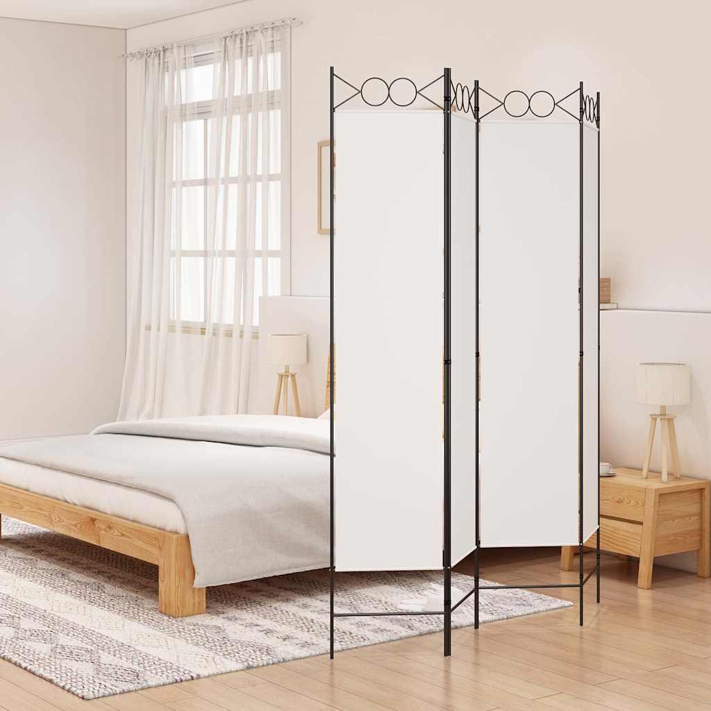 Biombo divisor de 4 paneles de tela gris antracita 160x200 cm