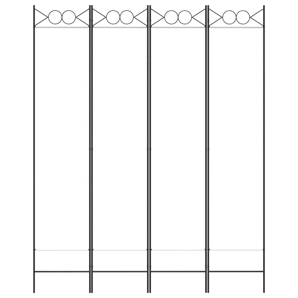 Biombo divisor de 4 paneles de tela gris antracita 160x200 cm