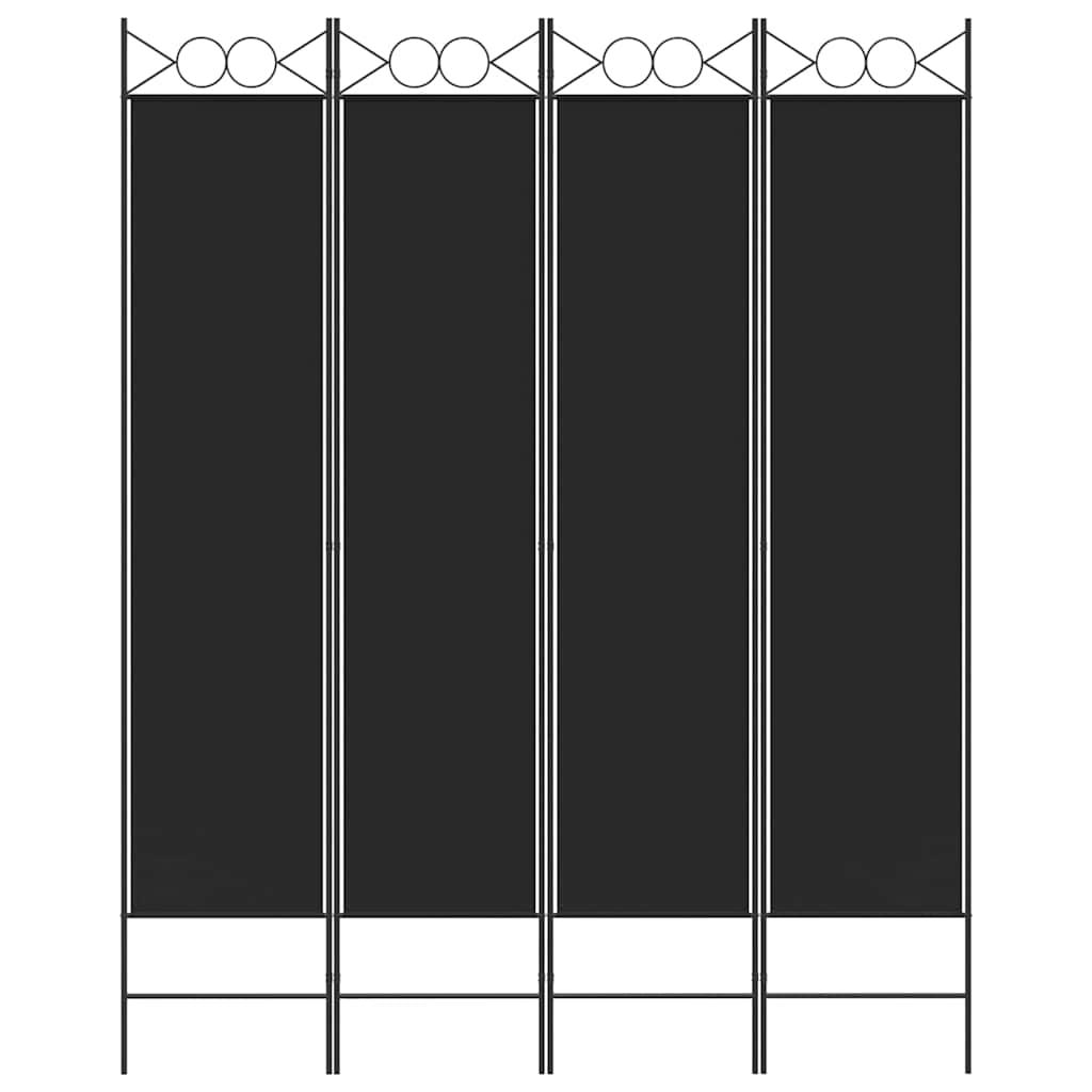 Biombo divisor de 4 paneles de tela gris antracita 160x200 cm