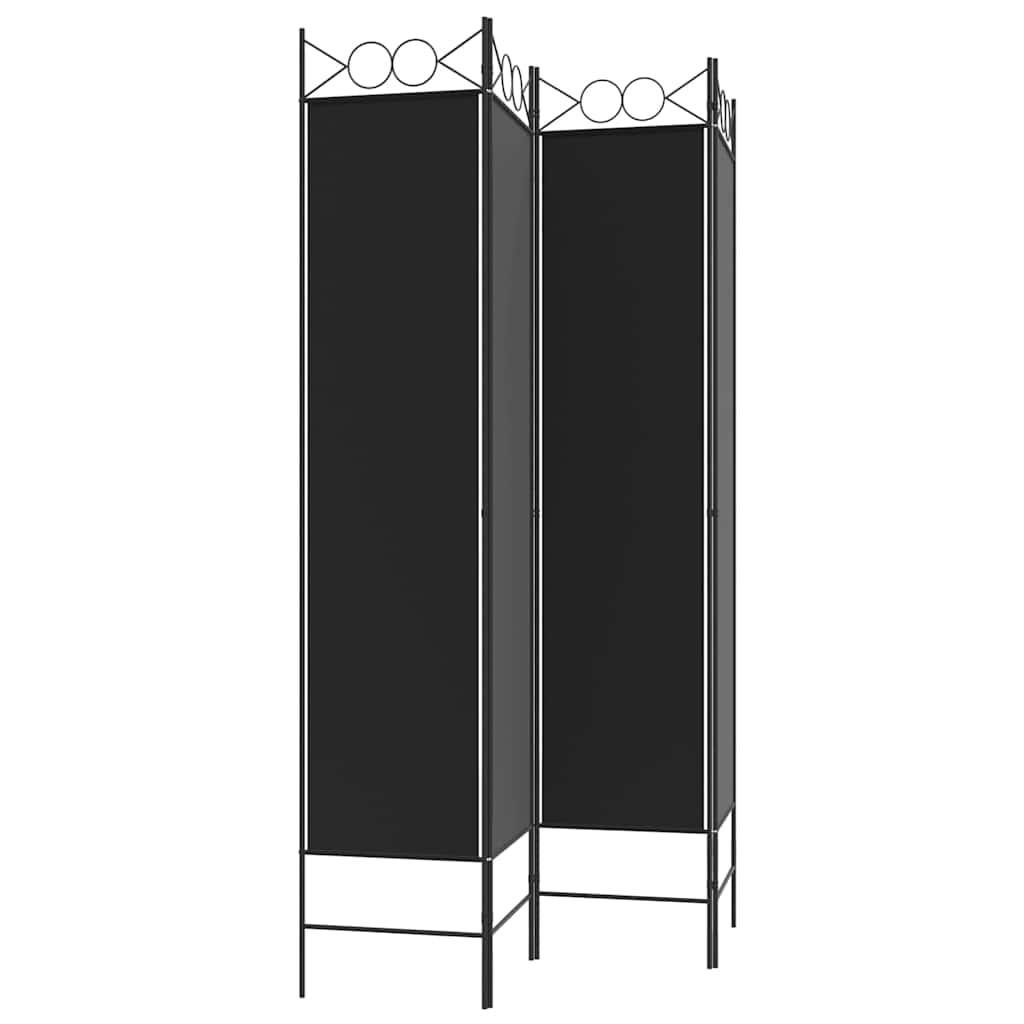 Biombo divisor de 4 paneles de tela gris antracita 160x200 cm