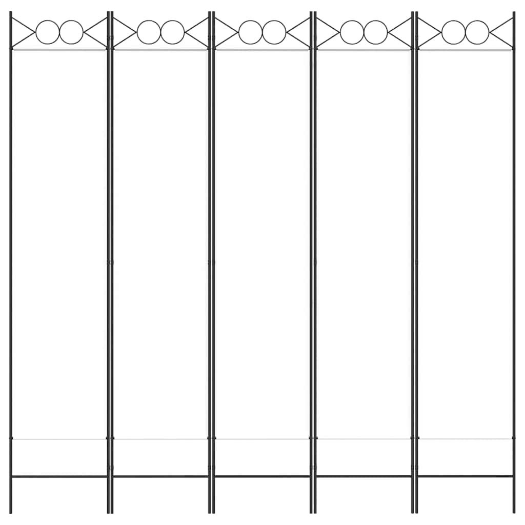 Biombo divisor de 5 paneles de tela gris antracita 200x200 cm