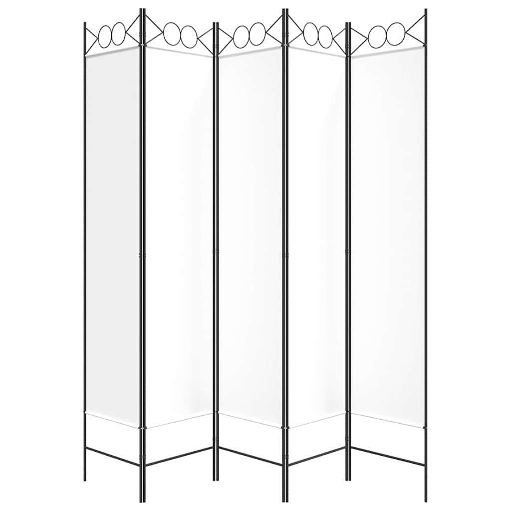 Biombo divisor de 5 paneles de tela gris antracita 200x200 cm