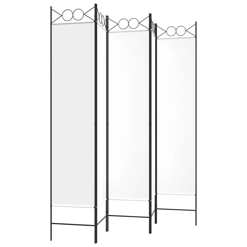 Biombo divisor de 5 paneles de tela gris antracita 200x200 cm