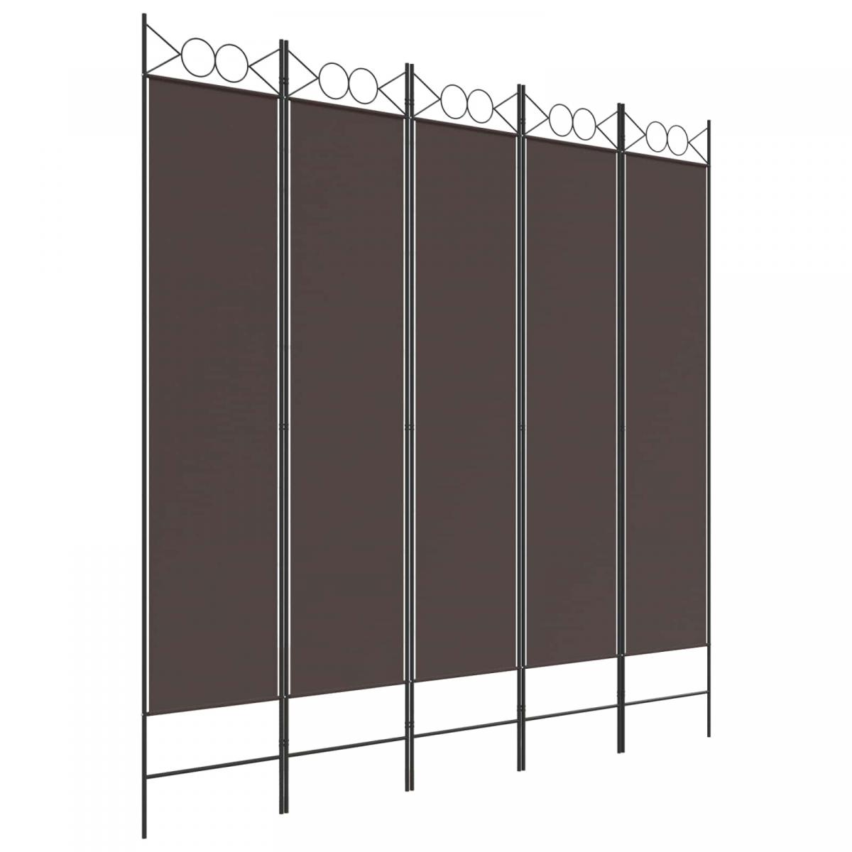 Biombo divisor de 5 paneles de tela gris antracita 200x200 cm