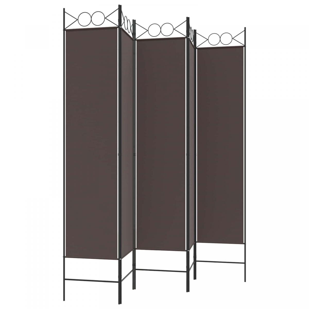 Biombo divisor de 5 paneles de tela gris antracita 200x200 cm