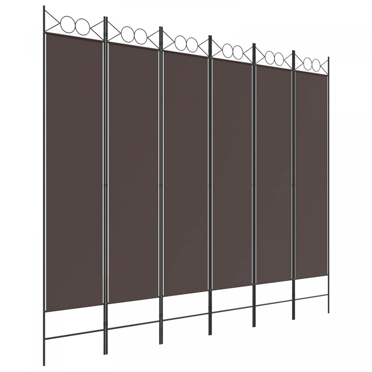 Biombo divisor de 6 paneles de tela gris antracita 240x200 cm