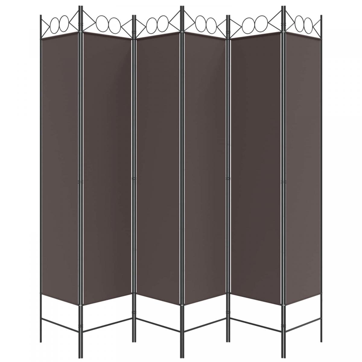 Biombo divisor de 6 paneles de tela gris antracita 240x200 cm