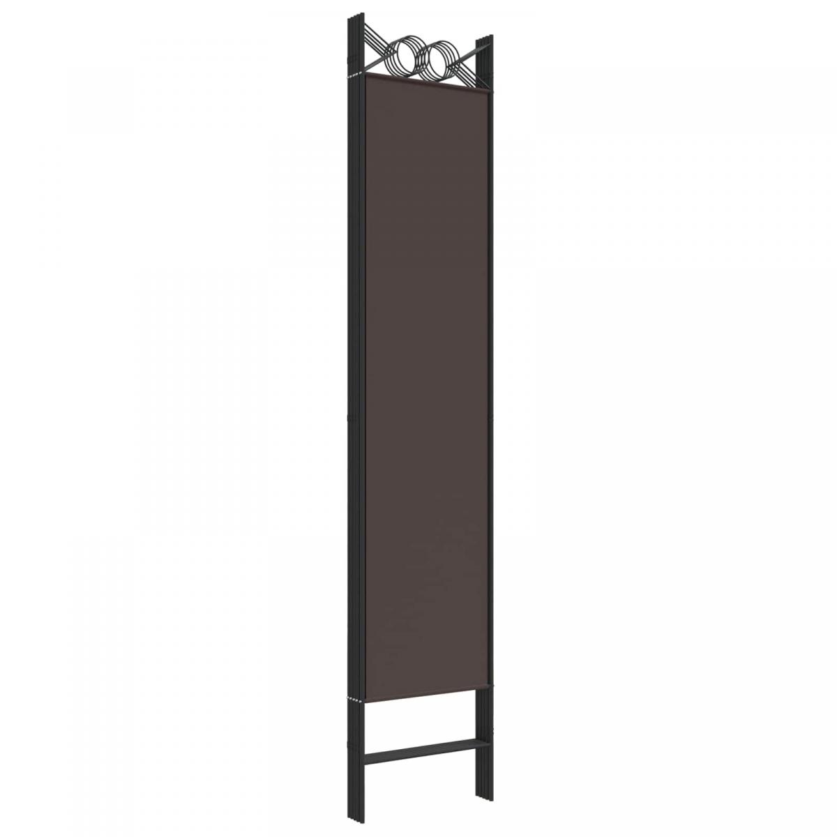 Biombo divisor de 6 paneles de tela gris antracita 240x200 cm